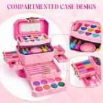 Concept detail of the pink play set case with visible trays and drawers