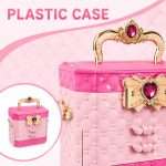 Concept close-up of the pink plastic makeup box exterior